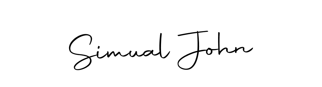 How to make Simual John name signature. Use Autography-DOLnW style for creating short signs online. This is the latest handwritten sign. Simual John signature style 10 images and pictures png