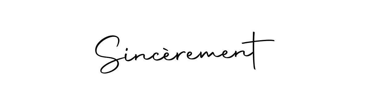 Design your own signature with our free online signature maker. With this signature software, you can create a handwritten (Autography-DOLnW) signature for name Sincèrement. Sincèrement signature style 10 images and pictures png