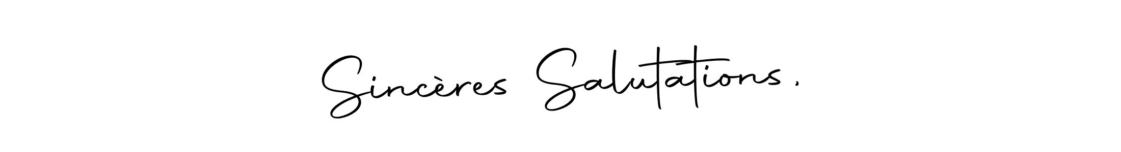 See photos of Sincères Salutations, official signature by Spectra . Check more albums & portfolios. Read reviews & check more about Autography-DOLnW font. Sincères Salutations, signature style 10 images and pictures png