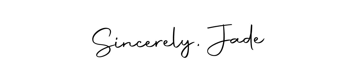 You can use this online signature creator to create a handwritten signature for the name Sincerely, Jade. This is the best online autograph maker. Sincerely, Jade signature style 10 images and pictures png