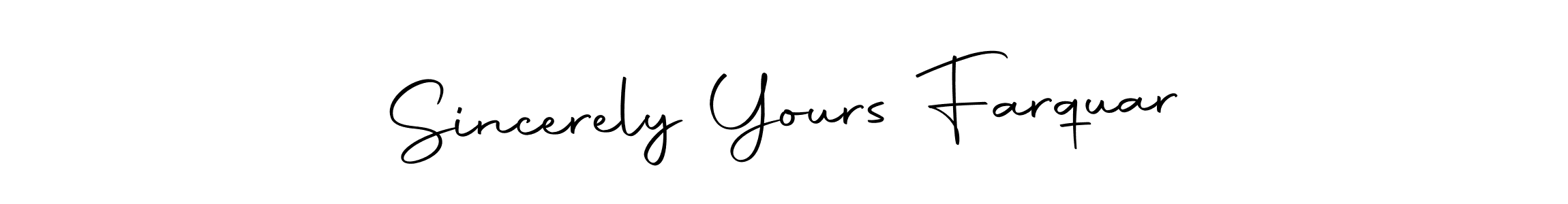 Create a beautiful signature design for name Sincerely Yours Farquar. With this signature (Autography-DOLnW) fonts, you can make a handwritten signature for free. Sincerely Yours Farquar signature style 10 images and pictures png