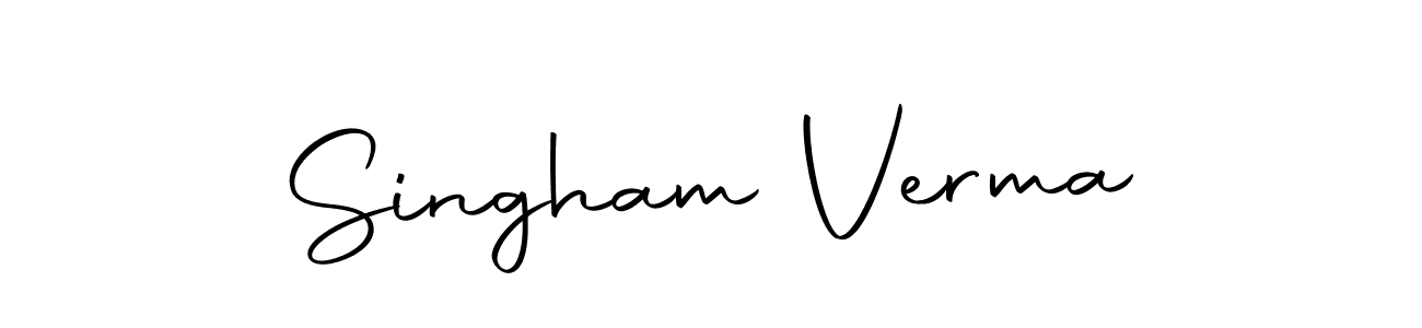 Similarly Autography-DOLnW is the best handwritten signature design. Signature creator online .You can use it as an online autograph creator for name Singham Verma. Singham Verma signature style 10 images and pictures png