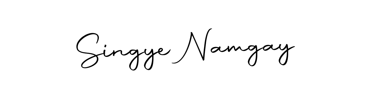 How to make Singye Namgay name signature. Use Autography-DOLnW style for creating short signs online. This is the latest handwritten sign. Singye Namgay signature style 10 images and pictures png