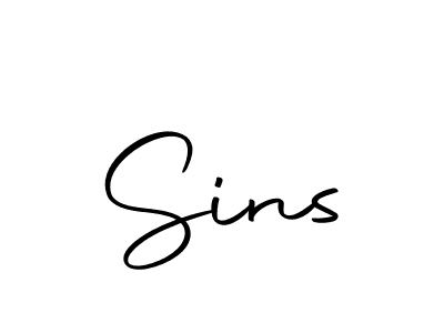 Create a beautiful signature design for name Sins. With this signature (Autography-DOLnW) fonts, you can make a handwritten signature for free. Sins signature style 10 images and pictures png