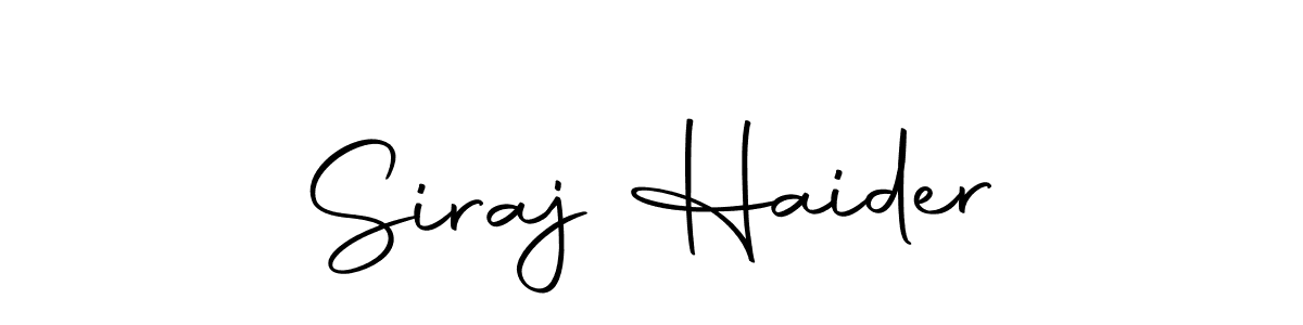 Make a beautiful signature design for name Siraj Haider. Use this online signature maker to create a handwritten signature for free. Siraj Haider signature style 10 images and pictures png