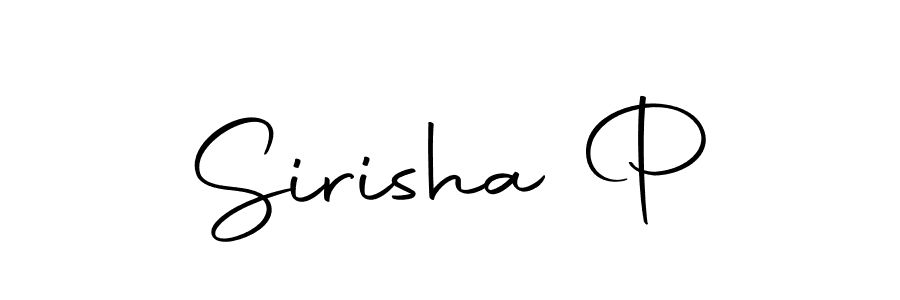 Use a signature maker to create a handwritten signature online. With this signature software, you can design (Autography-DOLnW) your own signature for name Sirisha P. Sirisha P signature style 10 images and pictures png