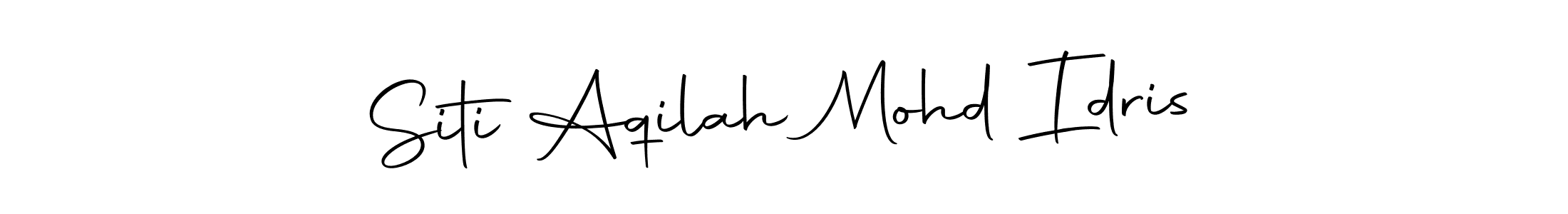 Make a beautiful signature design for name Siti Aqilah Mohd Idris. Use this online signature maker to create a handwritten signature for free. Siti Aqilah Mohd Idris signature style 10 images and pictures png