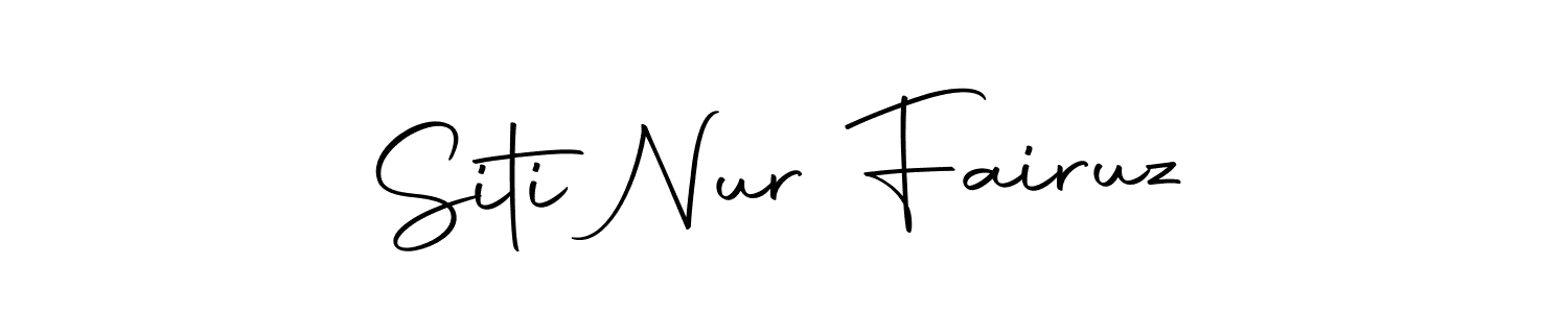 You should practise on your own different ways (Autography-DOLnW) to write your name (Siti Nur Fairuz) in signature. don't let someone else do it for you. Siti Nur Fairuz signature style 10 images and pictures png