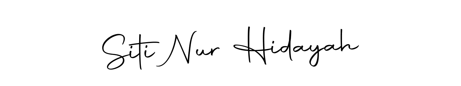 Create a beautiful signature design for name Siti Nur Hidayah. With this signature (Autography-DOLnW) fonts, you can make a handwritten signature for free. Siti Nur Hidayah signature style 10 images and pictures png