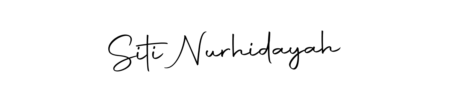 Create a beautiful signature design for name Siti Nurhidayah. With this signature (Autography-DOLnW) fonts, you can make a handwritten signature for free. Siti Nurhidayah signature style 10 images and pictures png