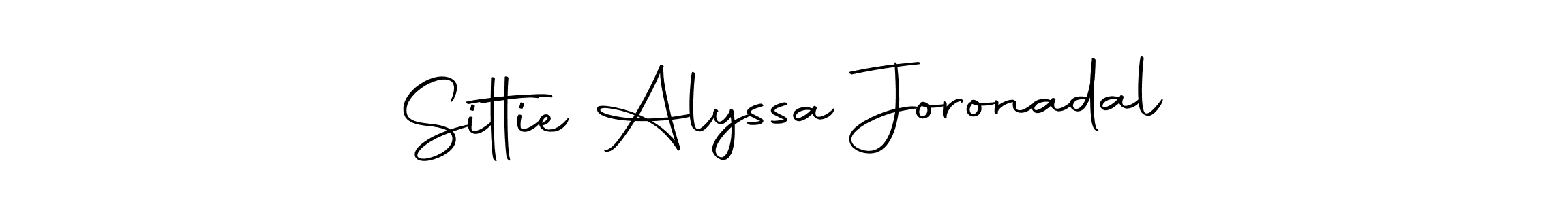Create a beautiful signature design for name Sittie Alyssa Joronadal. With this signature (Autography-DOLnW) fonts, you can make a handwritten signature for free. Sittie Alyssa Joronadal signature style 10 images and pictures png