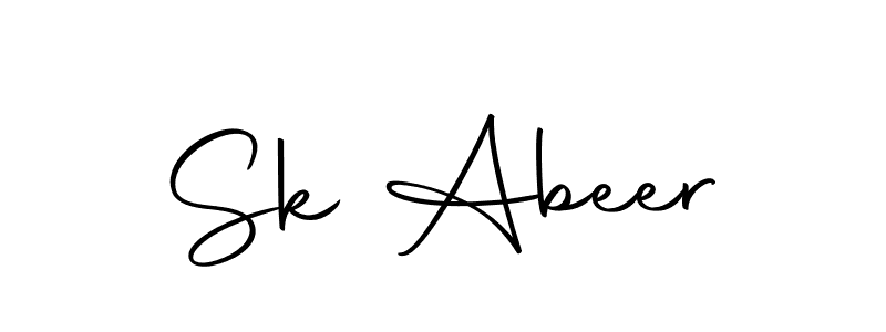 How to make Sk Abeer name signature. Use Autography-DOLnW style for creating short signs online. This is the latest handwritten sign. Sk Abeer signature style 10 images and pictures png