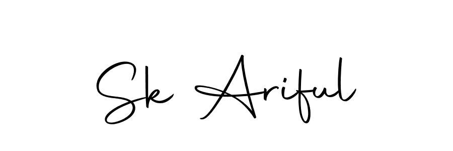 How to make Sk Ariful name signature. Use Autography-DOLnW style for creating short signs online. This is the latest handwritten sign. Sk Ariful signature style 10 images and pictures png