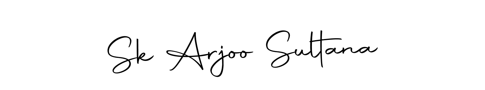 How to make Sk Arjoo Sultana name signature. Use Autography-DOLnW style for creating short signs online. This is the latest handwritten sign. Sk Arjoo Sultana signature style 10 images and pictures png
