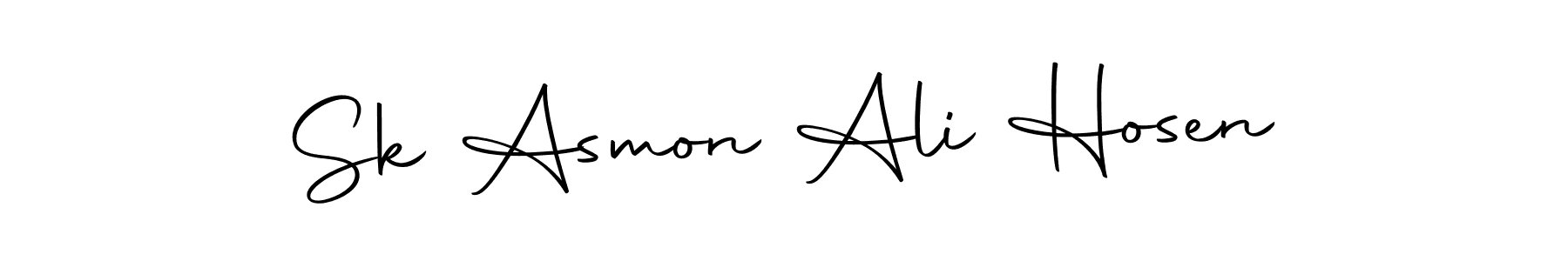 The best way (Autography-DOLnW) to make a short signature is to pick only two or three words in your name. The name Sk Asmon Ali Hosen include a total of six letters. For converting this name. Sk Asmon Ali Hosen signature style 10 images and pictures png
