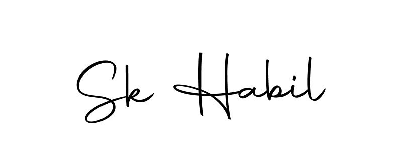 How to make Sk Habil name signature. Use Autography-DOLnW style for creating short signs online. This is the latest handwritten sign. Sk Habil signature style 10 images and pictures png
