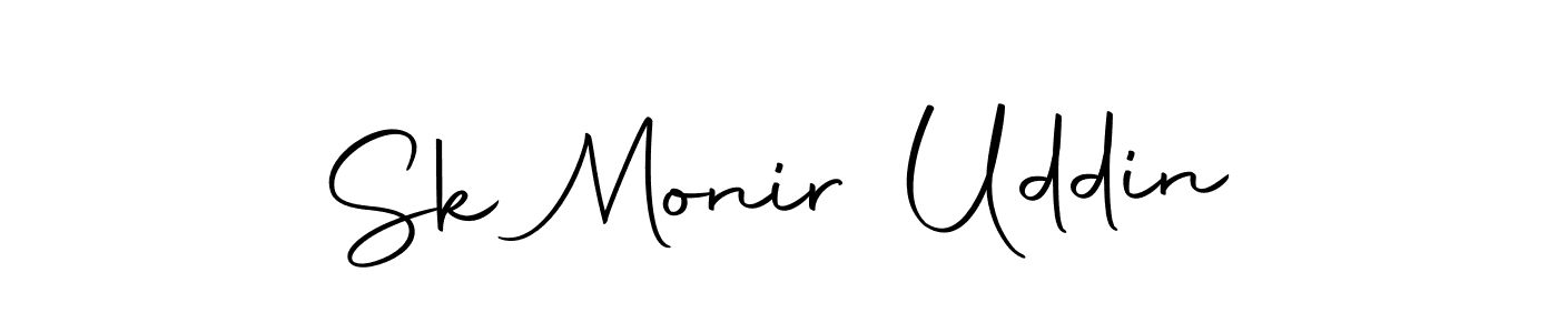 How to make Sk Monir Uddin name signature. Use Autography-DOLnW style for creating short signs online. This is the latest handwritten sign. Sk Monir Uddin signature style 10 images and pictures png