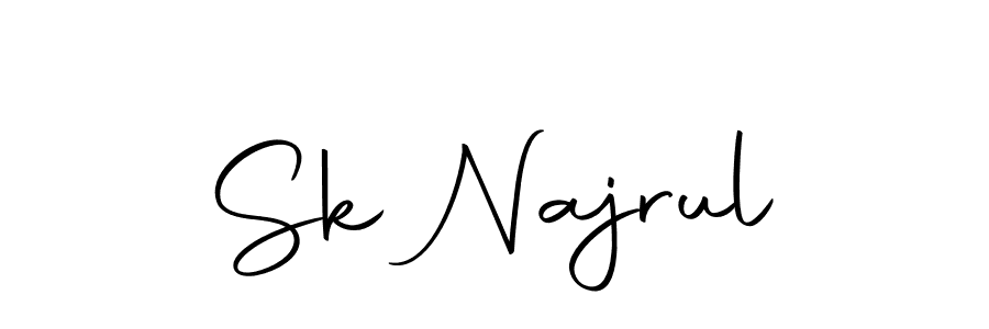 if you are searching for the best signature style for your name Sk Najrul. so please give up your signature search. here we have designed multiple signature styles  using Autography-DOLnW. Sk Najrul signature style 10 images and pictures png