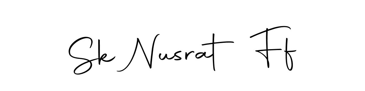 The best way (Autography-DOLnW) to make a short signature is to pick only two or three words in your name. The name Sk Nusrat Ff include a total of six letters. For converting this name. Sk Nusrat Ff signature style 10 images and pictures png
