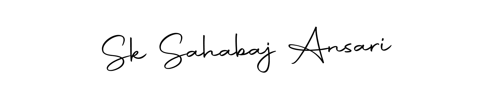 How to make Sk Sahabaj Ansari name signature. Use Autography-DOLnW style for creating short signs online. This is the latest handwritten sign. Sk Sahabaj Ansari signature style 10 images and pictures png