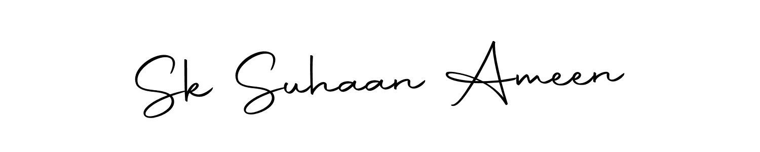 How to make Sk Suhaan Ameen name signature. Use Autography-DOLnW style for creating short signs online. This is the latest handwritten sign. Sk Suhaan Ameen signature style 10 images and pictures png