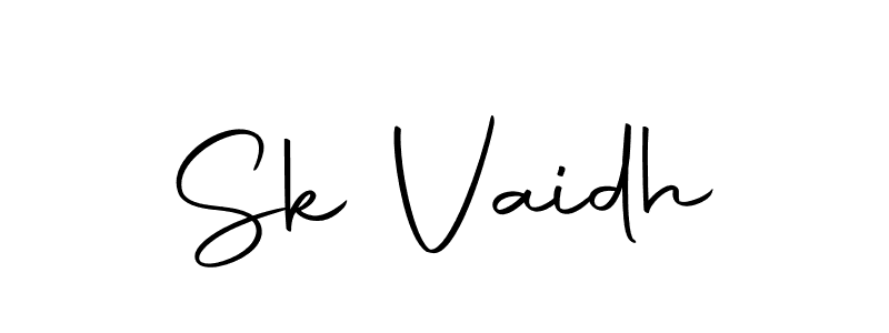 The best way (Autography-DOLnW) to make a short signature is to pick only two or three words in your name. The name Sk Vaidh include a total of six letters. For converting this name. Sk Vaidh signature style 10 images and pictures png
