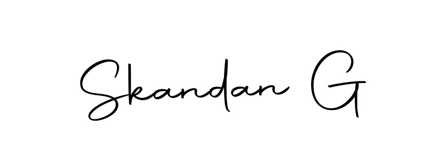 Similarly Autography-DOLnW is the best handwritten signature design. Signature creator online .You can use it as an online autograph creator for name Skandan G. Skandan G signature style 10 images and pictures png