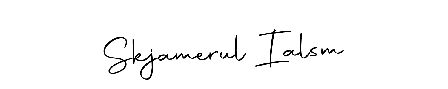 Make a beautiful signature design for name Skjamerul Ialsm. With this signature (Autography-DOLnW) style, you can create a handwritten signature for free. Skjamerul Ialsm signature style 10 images and pictures png