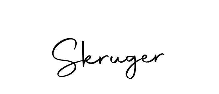 Use a signature maker to create a handwritten signature online. With this signature software, you can design (Autography-DOLnW) your own signature for name Skruger. Skruger signature style 10 images and pictures png