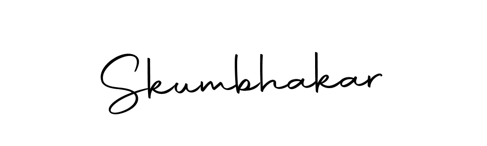 You should practise on your own different ways (Autography-DOLnW) to write your name (Skumbhakar) in signature. don't let someone else do it for you. Skumbhakar signature style 10 images and pictures png
