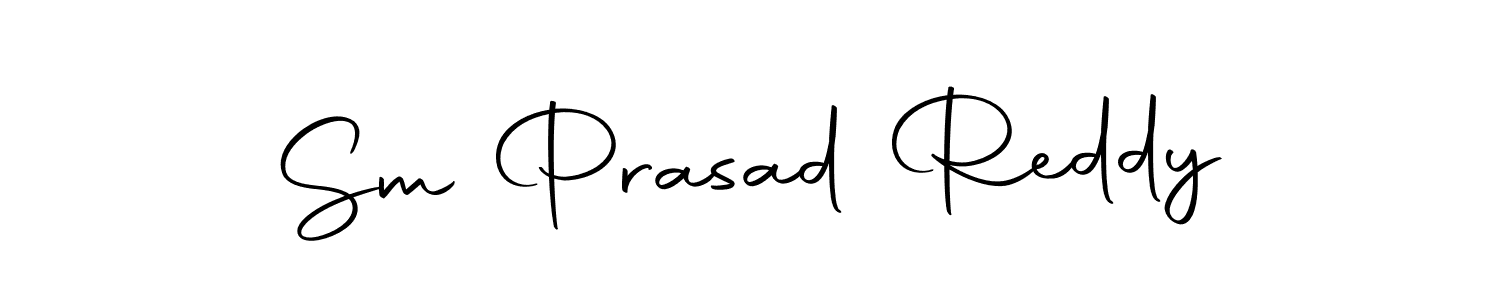 How to make Sm Prasad Reddy name signature. Use Autography-DOLnW style for creating short signs online. This is the latest handwritten sign. Sm Prasad Reddy signature style 10 images and pictures png