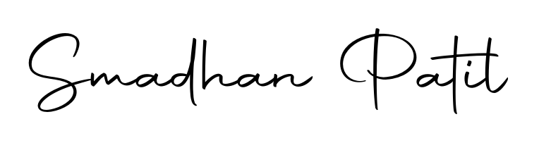 Looking for an artistic signature for Smadhan Patil? The Autography-DOLnW calligraphy style gives a sophisticated flow suitable for business cards and emails. Smadhan Patil signature style 10 images and pictures png