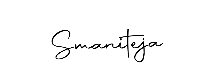 Create a beautiful signature design for name Smaniteja. With this signature (Autography-DOLnW) fonts, you can make a handwritten signature for free. Smaniteja signature style 10 images and pictures png