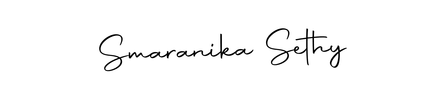 How to make Smaranika Sethy name signature. Use Autography-DOLnW style for creating short signs online. This is the latest handwritten sign. Smaranika Sethy signature style 10 images and pictures png