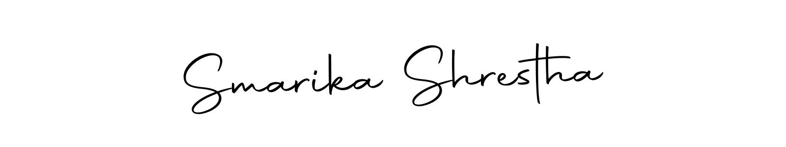 Make a short Smarika Shrestha signature style. Manage your documents anywhere anytime using Autography-DOLnW. Create and add eSignatures, submit forms, share and send files easily. Smarika Shrestha signature style 10 images and pictures png