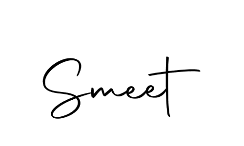 Design your own signature with our free online signature maker. With this signature software, you can create a handwritten (Autography-DOLnW) signature for name Smeet. Smeet signature style 10 images and pictures png