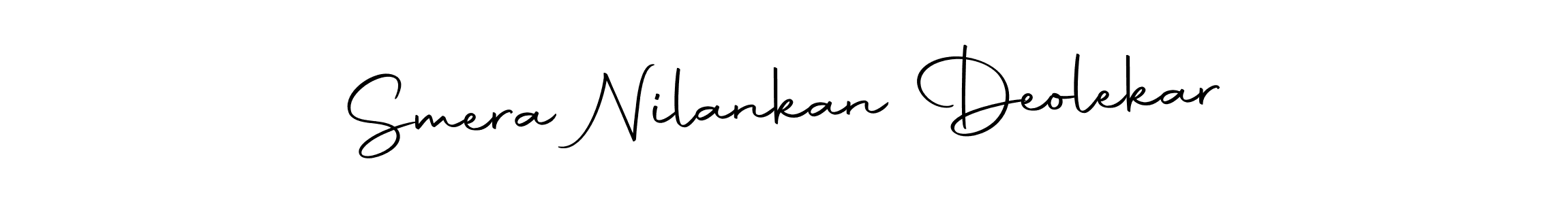 Create a beautiful signature design for name Smera Nilankan Deolekar. With this signature (Autography-DOLnW) fonts, you can make a handwritten signature for free. Smera Nilankan Deolekar signature style 10 images and pictures png