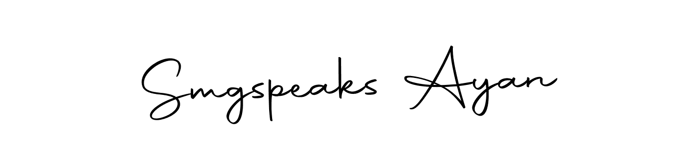 Create a beautiful signature design for name Smgspeaks Ayan. With this signature (Autography-DOLnW) fonts, you can make a handwritten signature for free. Smgspeaks Ayan signature style 10 images and pictures png