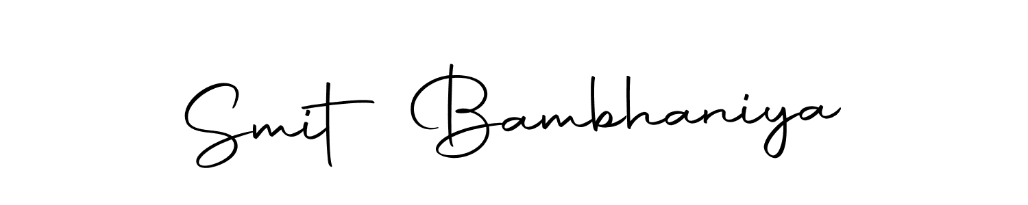 How to make Smit Bambhaniya name signature. Use Autography-DOLnW style for creating short signs online. This is the latest handwritten sign. Smit Bambhaniya signature style 10 images and pictures png