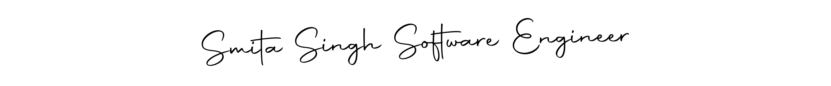 The best way (Autography-DOLnW) to make a short signature is to pick only two or three words in your name. The name Smita Singh Software Engineer include a total of six letters. For converting this name. Smita Singh Software Engineer signature style 10 images and pictures png