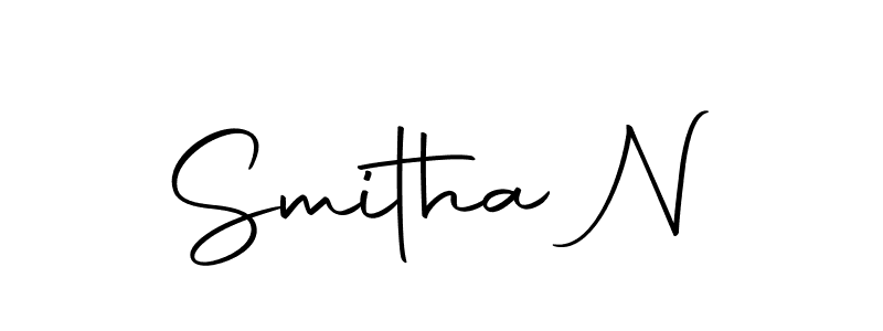 Use a signature maker to create a handwritten signature online. With this signature software, you can design (Autography-DOLnW) your own signature for name Smitha N. Smitha N signature style 10 images and pictures png