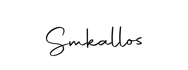 Design your own signature with our free online signature maker. With this signature software, you can create a handwritten (Autography-DOLnW) signature for name Smkallos. Smkallos signature style 10 images and pictures png