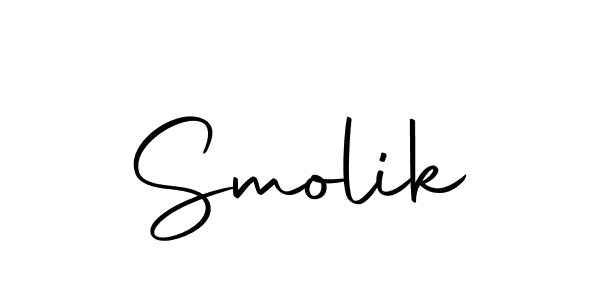 Make a beautiful signature design for name Smolik. With this signature (Autography-DOLnW) style, you can create a handwritten signature for free. Smolik signature style 10 images and pictures png