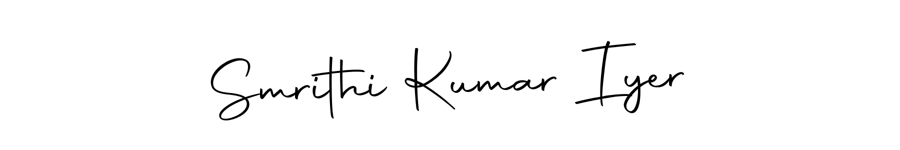 Autography-DOLnW is a professional signature style that is perfect for those who want to add a touch of class to their signature. It is also a great choice for those who want to make their signature more unique. Get Smrithi Kumar Iyer name to fancy signature for free. Smrithi Kumar Iyer signature style 10 images and pictures png