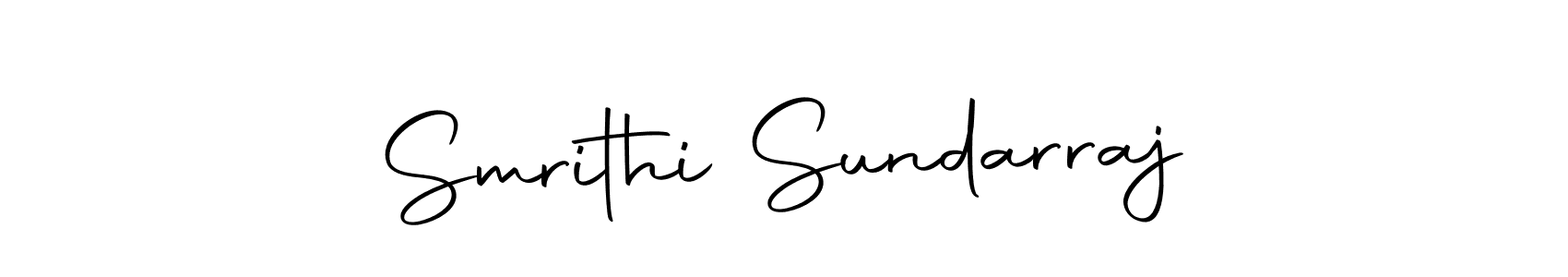 How to make Smrithi Sundarraj name signature. Use Autography-DOLnW style for creating short signs online. This is the latest handwritten sign. Smrithi Sundarraj signature style 10 images and pictures png