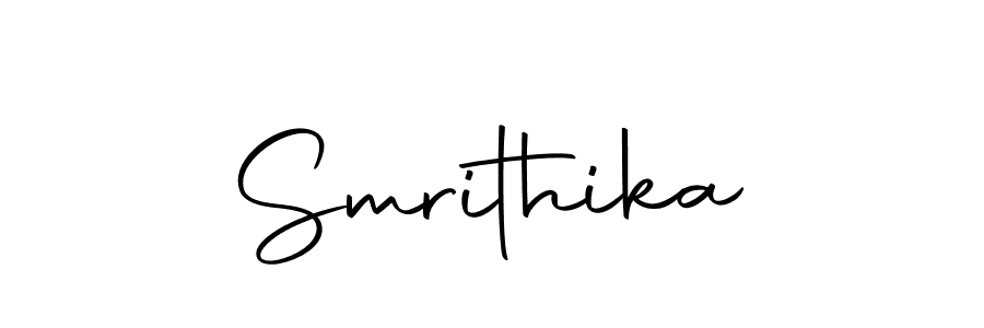 Create a beautiful signature design for name Smrithika. With this signature (Autography-DOLnW) fonts, you can make a handwritten signature for free. Smrithika signature style 10 images and pictures png