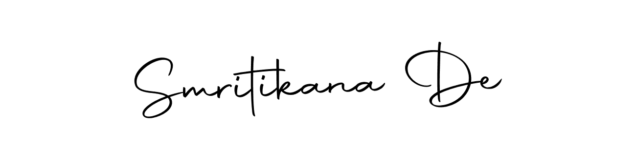 Use a signature maker to create a handwritten signature online. With this signature software, you can design (Autography-DOLnW) your own signature for name Smritikana De. Smritikana De signature style 10 images and pictures png