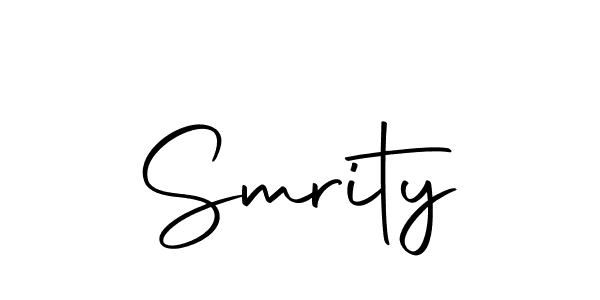 Create a beautiful signature design for name Smrity. With this signature (Autography-DOLnW) fonts, you can make a handwritten signature for free. Smrity signature style 10 images and pictures png