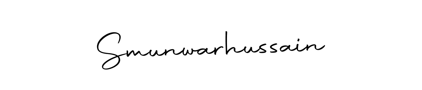 Create a beautiful signature design for name Smunwarhussain. With this signature (Autography-DOLnW) fonts, you can make a handwritten signature for free. Smunwarhussain signature style 10 images and pictures png