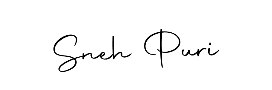 How to make Sneh Puri name signature. Use Autography-DOLnW style for creating short signs online. This is the latest handwritten sign. Sneh Puri signature style 10 images and pictures png